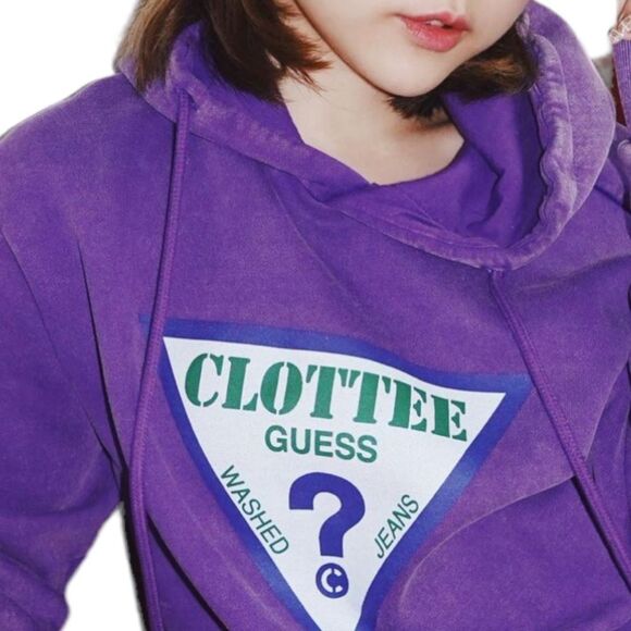 Guess x Clottee Hoodie Jacket Pullover Purple Sweatshirt Top • NEW WITH TAGS - Picture 1 of 14